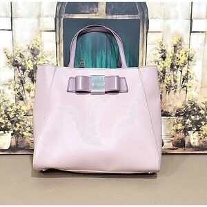 IVANKA TRUMP Authentic Handbag Faux Patent Leather Lined Gold Ivory Peach Pink